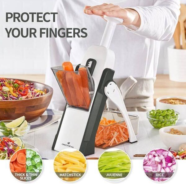 (5 In 1) Mandoline Spring Slicer Cutter Adjustable Slicer, Vegetable Chopper_2