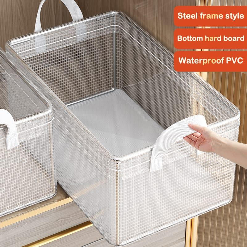 Clear Grid Steel Frame Storage Box _5