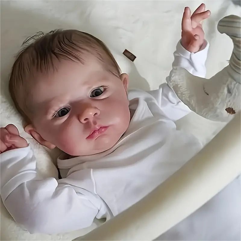 48cm Realistic Vinyl Reborn Doll - 3D Painted Full Body Soft Vinyl, Rooted Hair, Lifelike Expression _1