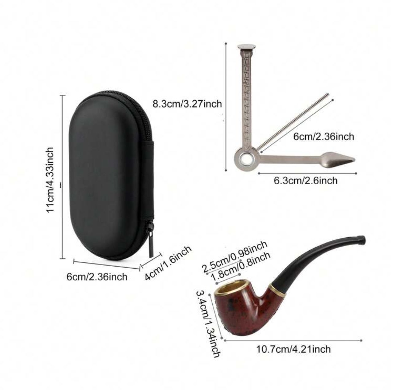 Pipe en Résine de Qualité avec Accessoires d'Entretien et Pochette_2