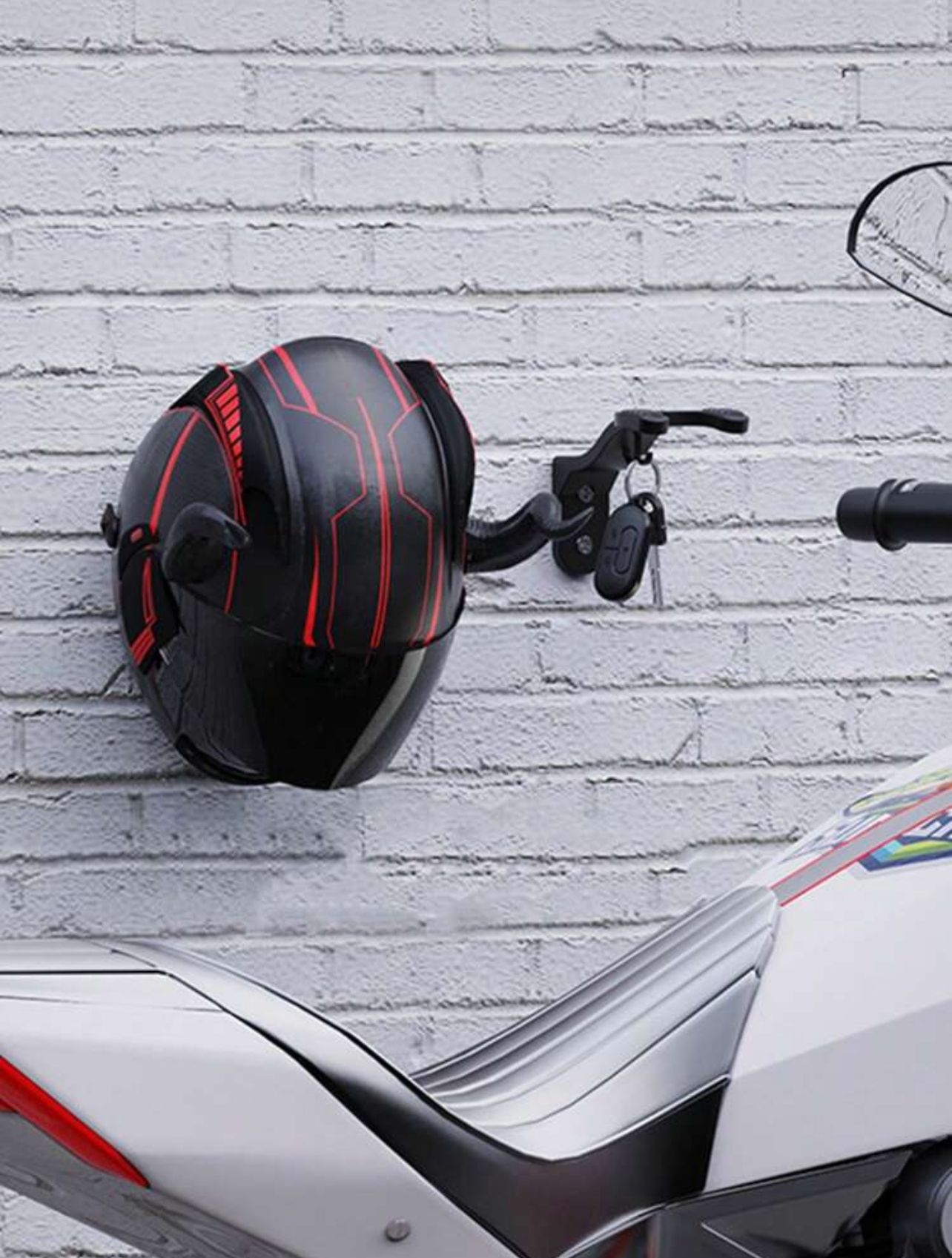 Accroche Mural pour Casque de Moto et Clés_1