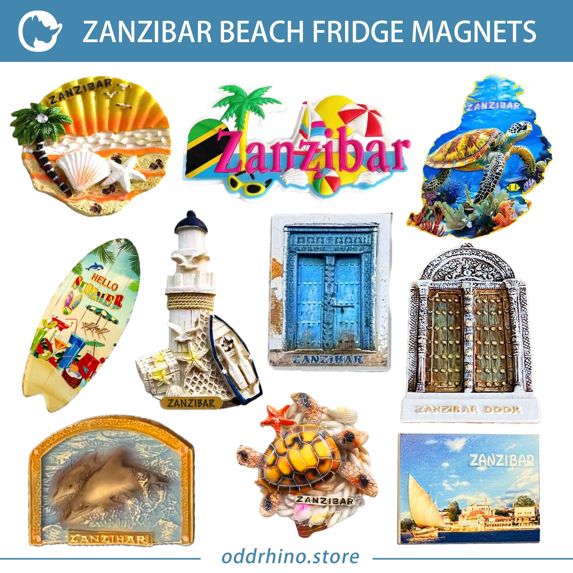 Zanzibar beach Fridge magnets_0