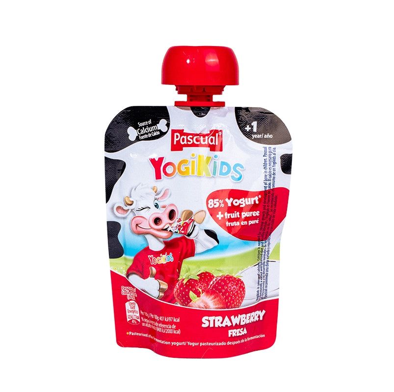 Pascual Yogikids Strawberry Yogurt, 80gm Pouch_0