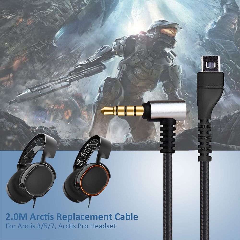 ZS0135 For SteelSeries Arctis 3 / 5 / 7 Earphone Audio Cable, Cable Length: 2m(Black)_5