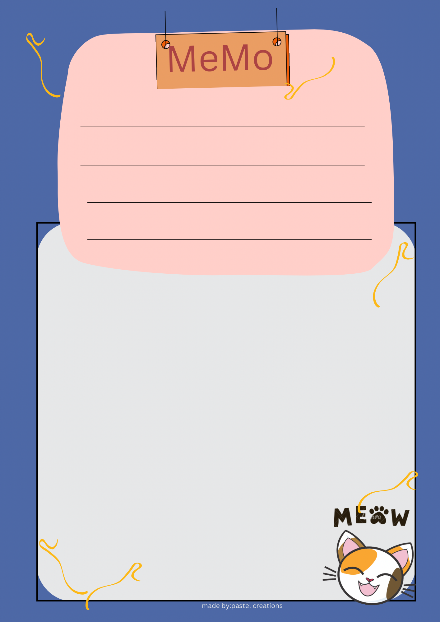 Misty Memo Notepad in Blue Background A4 size (20 sheets)_0