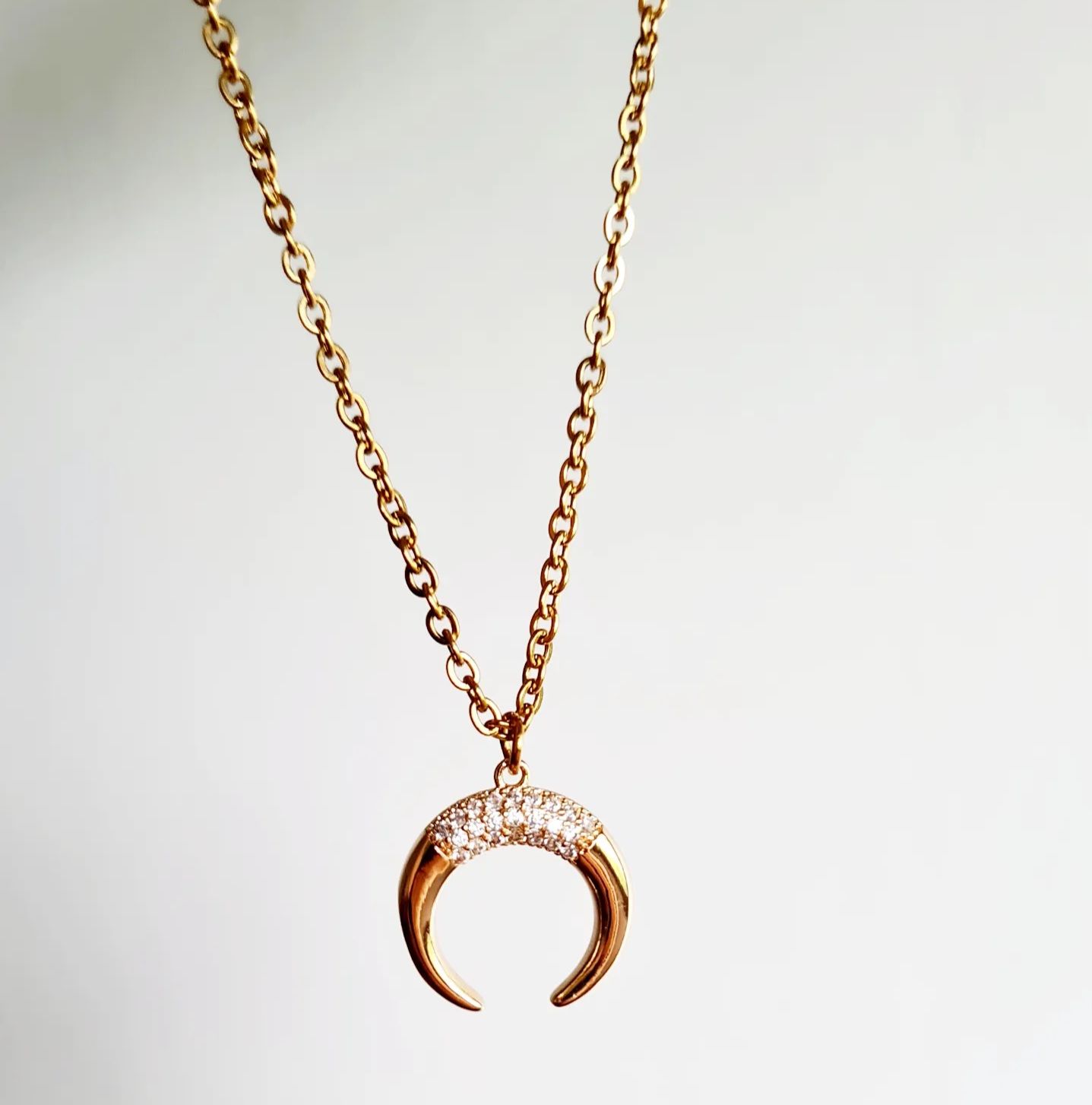 Moon Zirconia Necklace _0