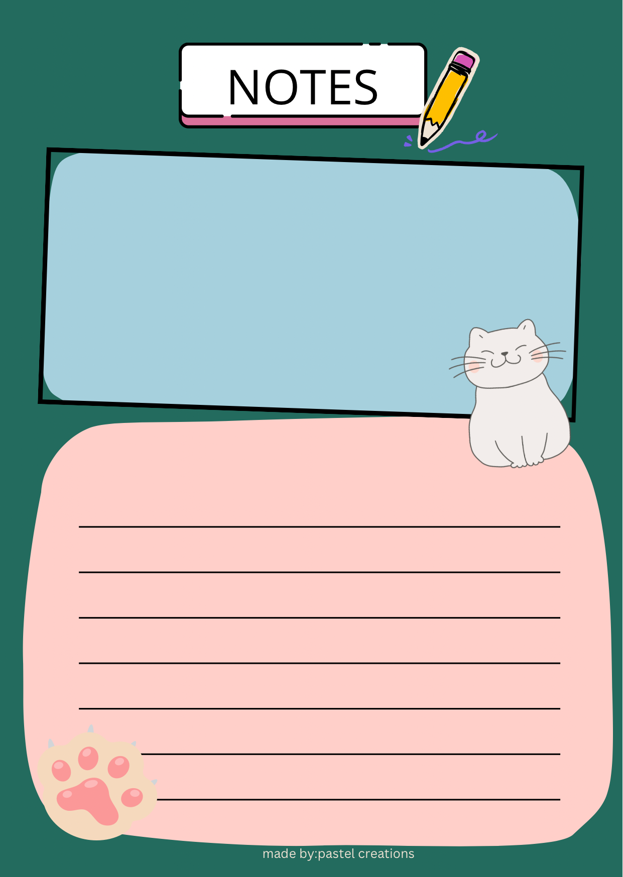 Sophie Memo Notepad in Green background A4 size (20 sheets)_0