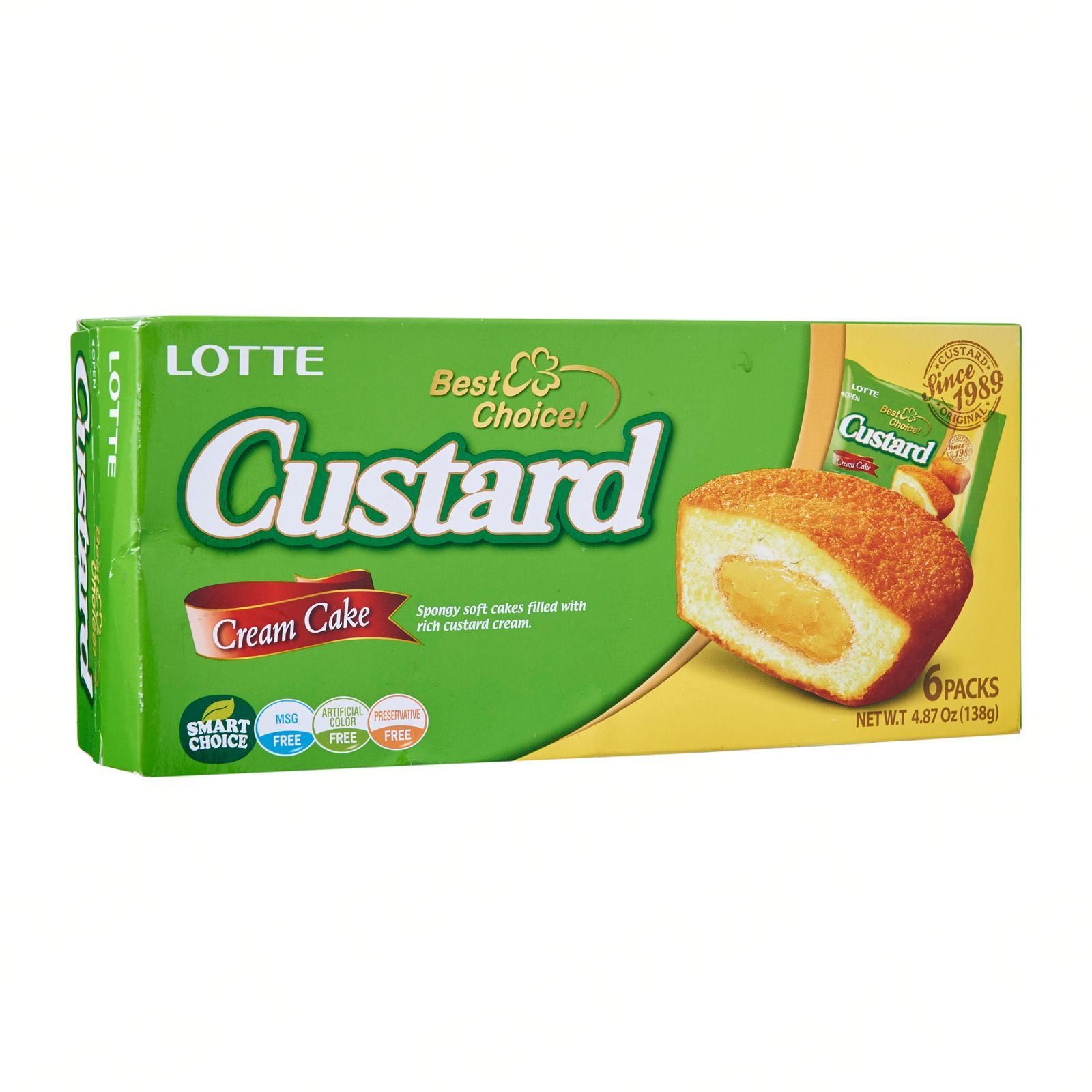 Lotte Custard Cream Cake, 138gm (6pcs Pack)_0