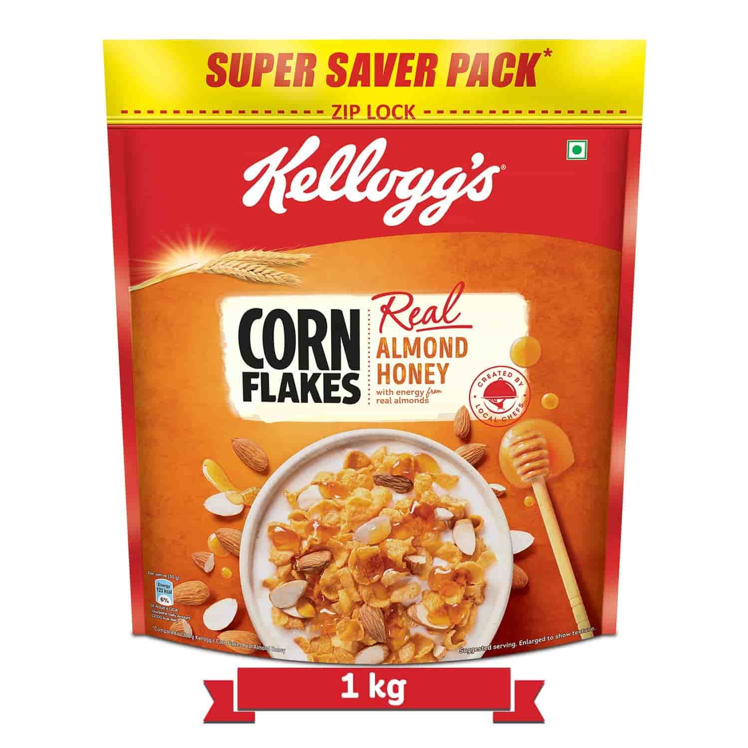 Kelloggs Corn Flakes With Real Almond & Honey, 1 Kg_0