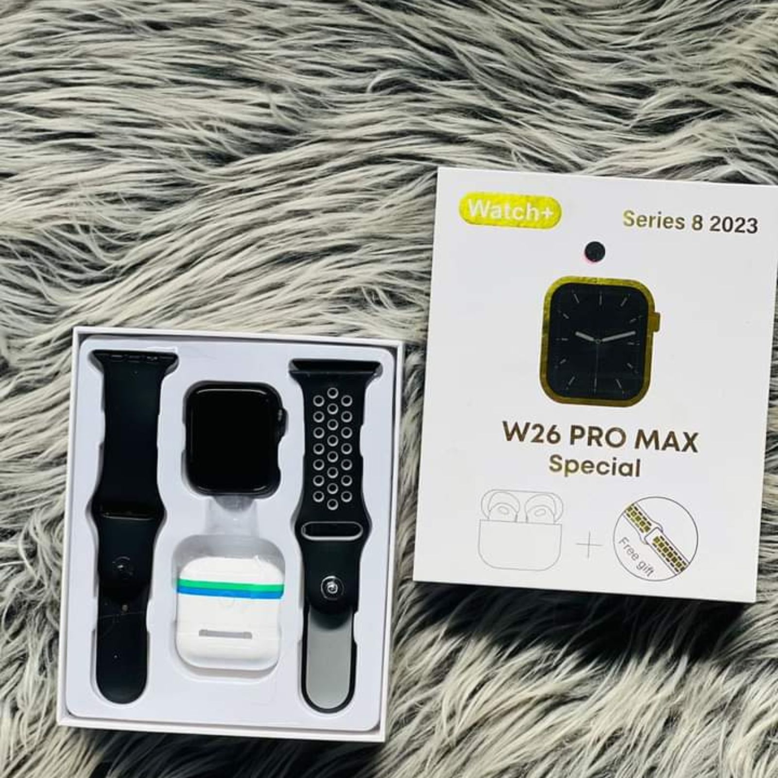 W26 PRO MAX special Ecouteur + Montre connectée (2 Bracelets inclus) _2