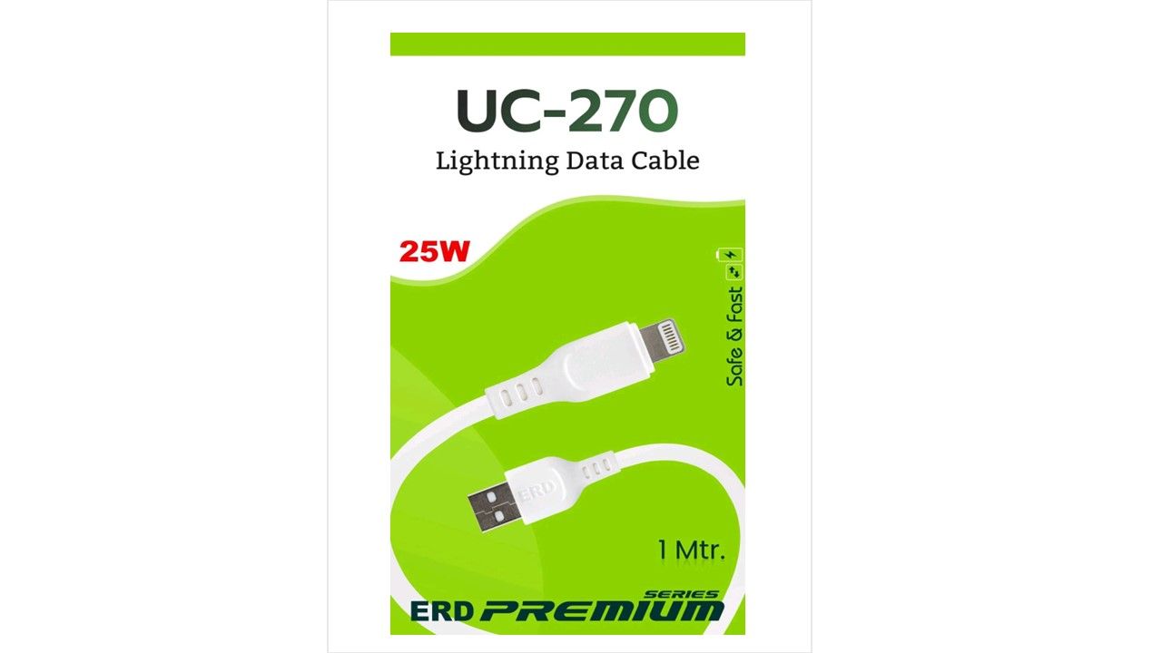 ERD UC-270 1Meter Lightning Data Cable White Color_0