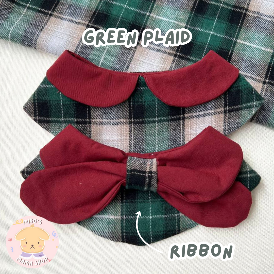 Green Plaid Ribbon Collar (Premium)_1