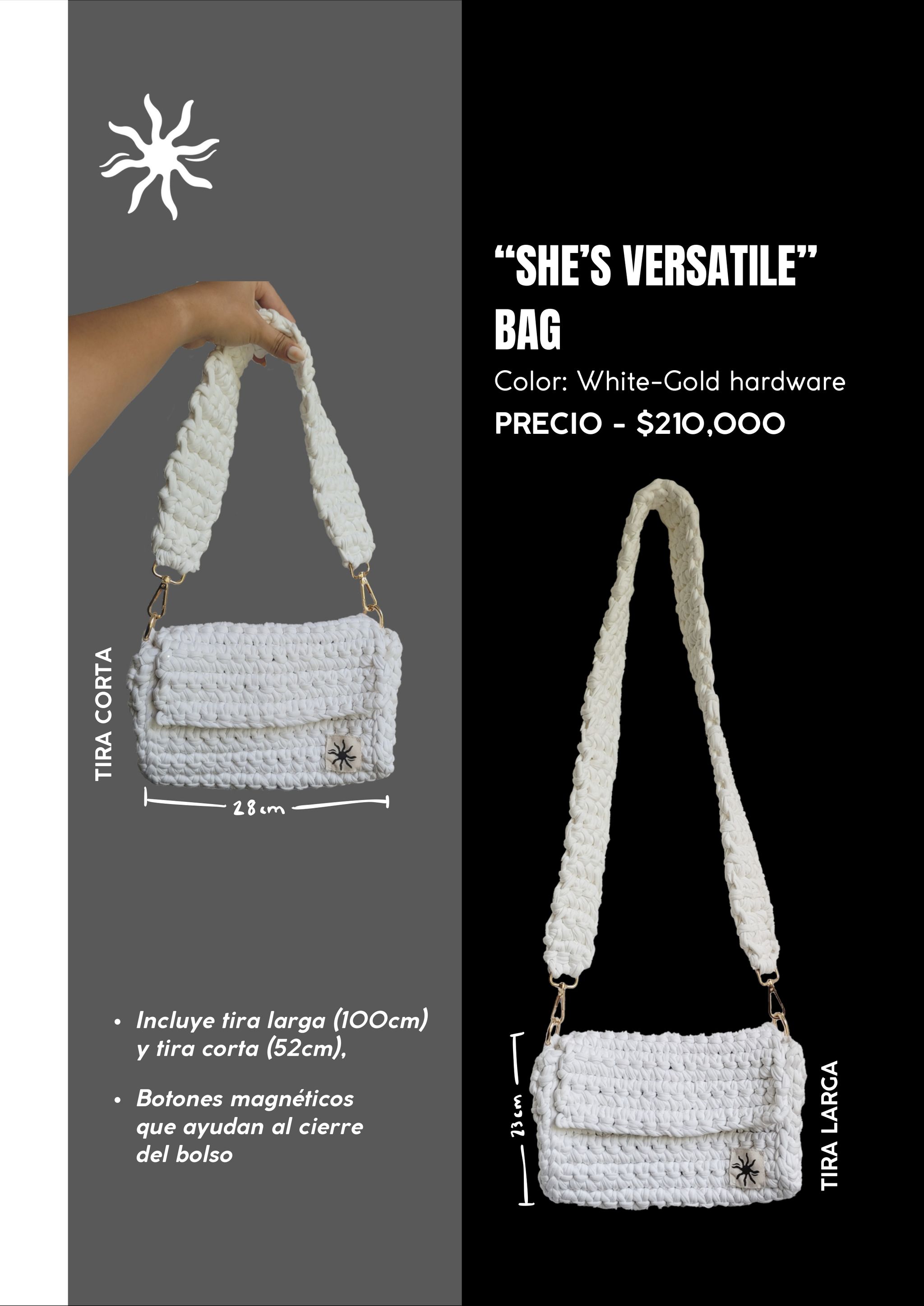 “She's Versatile” Bag White-Gold hardware_0