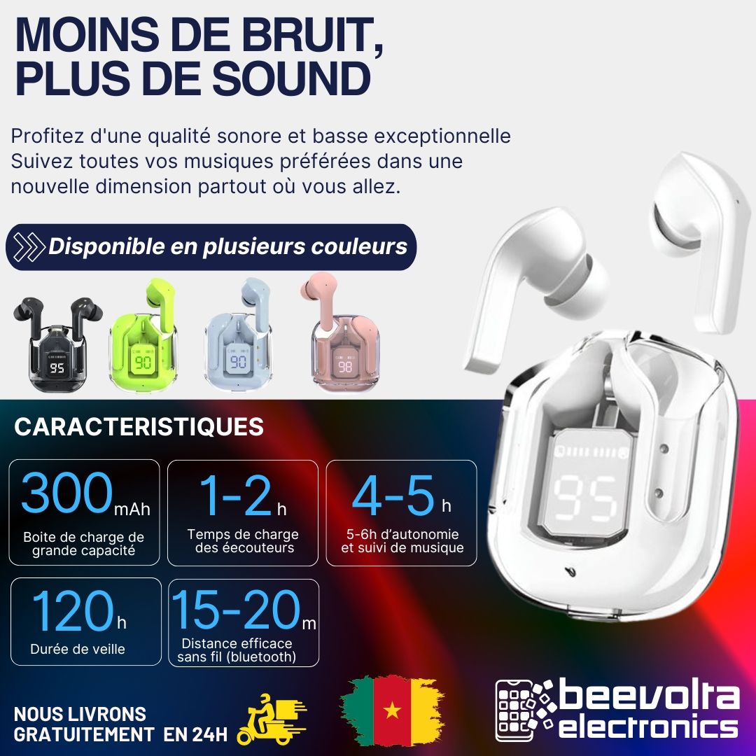 Écouteurs Bluetooth sans fil BT30 TWS: Son clair et design transparent_8