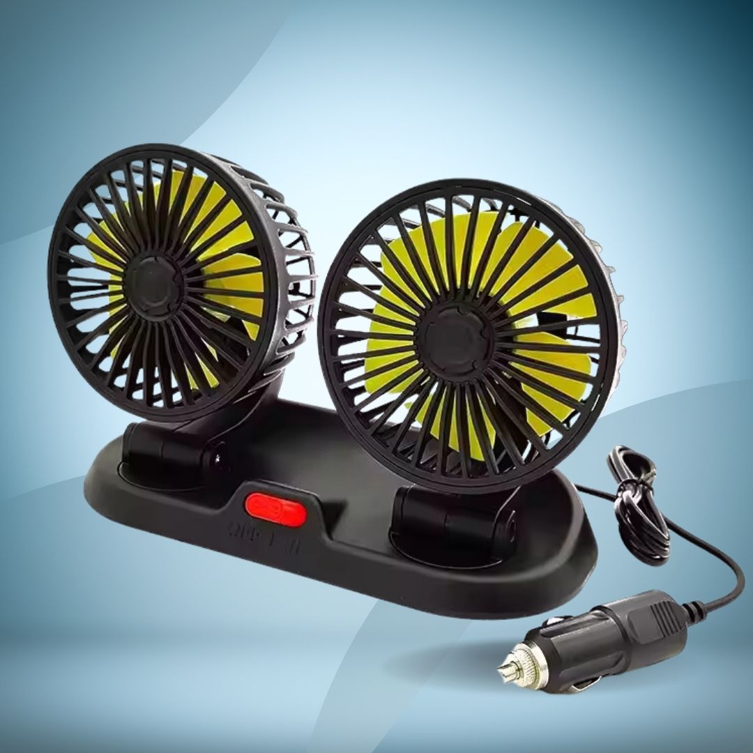 Ventilateur de Voiture antichaleur 12V à Double Tête Rotatif 360°_0