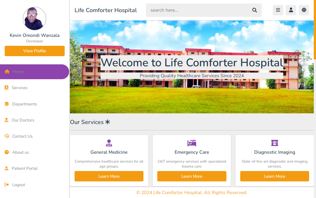 Hospital management system Website _3