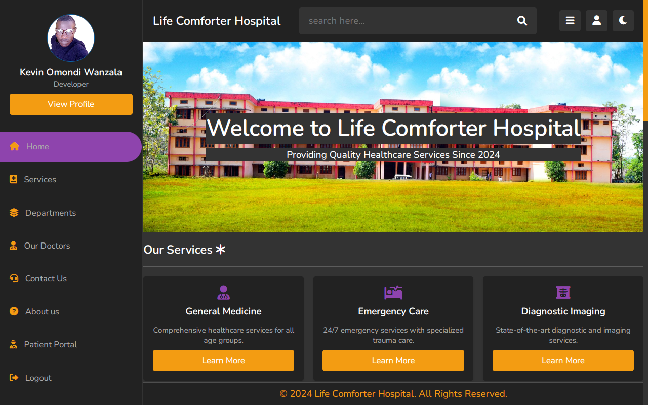 Hospital management system Website _1