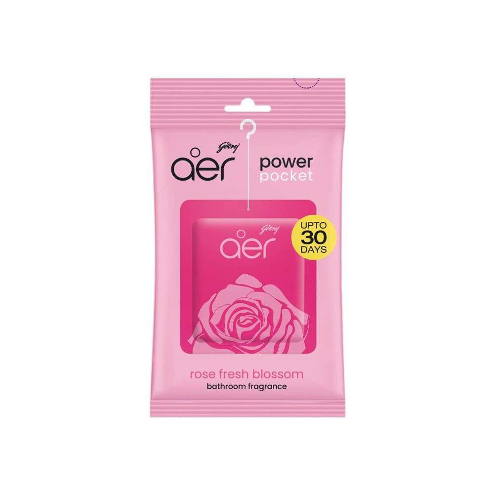 Godrej Aer Power Pocket -Bathroom Fragrance, Rose Fresh Blossom, 10 g_0