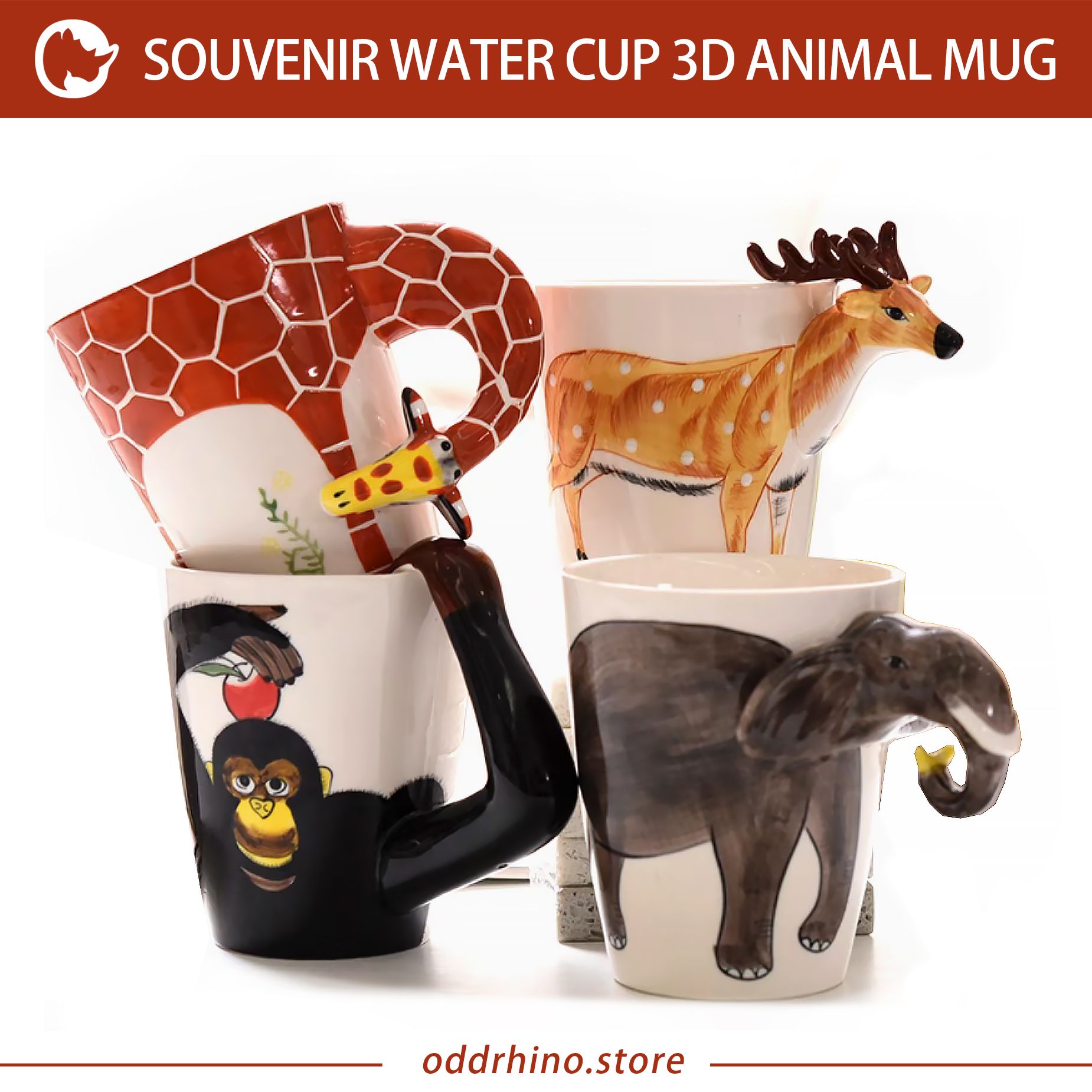 Souvenir water cup 3d animal mug_0