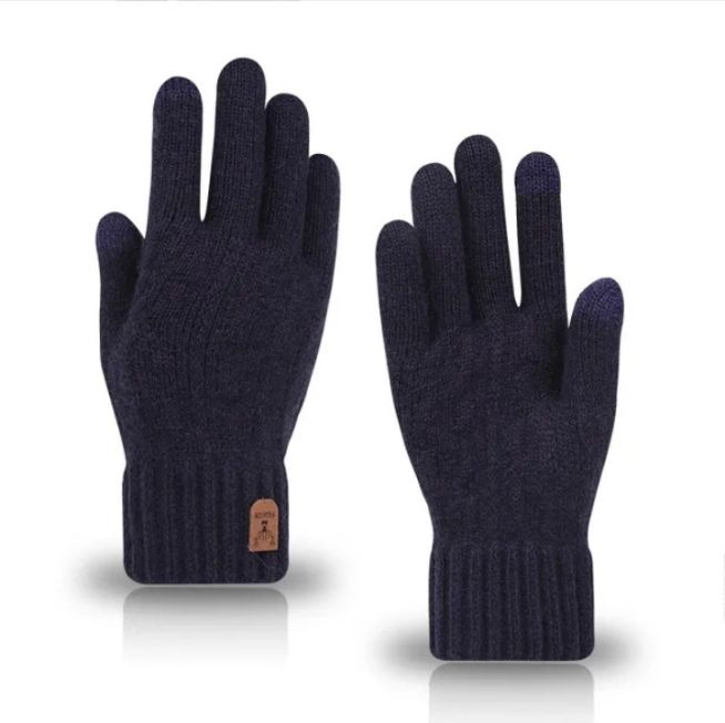 Gants tricotés en laine polaire unisexe_0