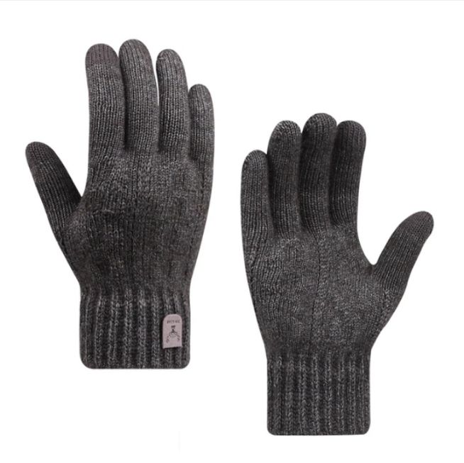 Gants tricotés en laine polaire unisexe_3