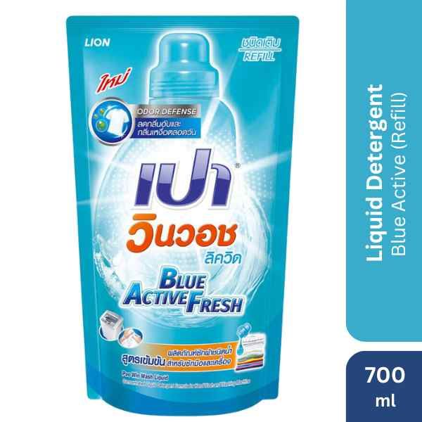 Pao Win Wash Liquid Detergent (Stain Fighter) - Blue Active , 700ml Refill Pack_0