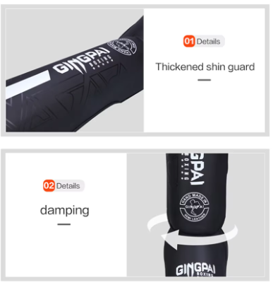 Boxing Shin Guards 2 Pcs Black Gold GINGPAI_2