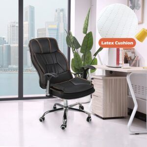 Black Leather Office Chair_0