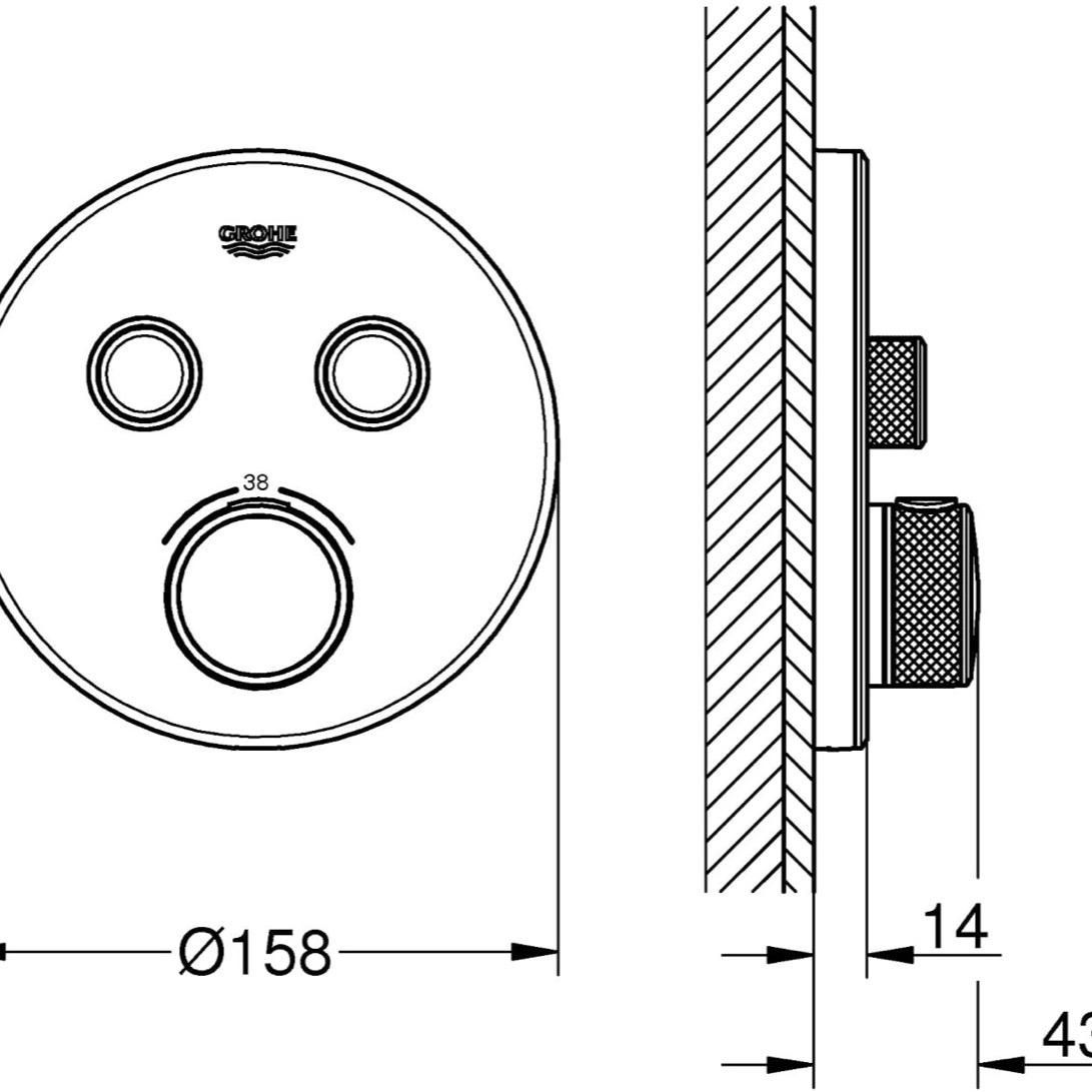 GROHE Grohtherm Smartcontrol Thermostat for Shower or Bath with Two Valves - Concealed Installation_1