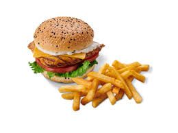 CHICKEN CHEESE BURGER & CHIPS_0