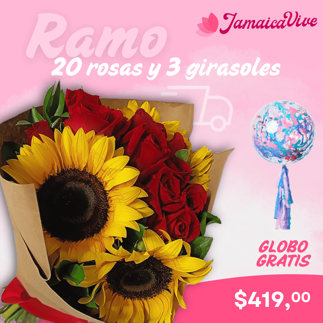 RAMO 20 ROSAS Y 3 GIRASOLES_0