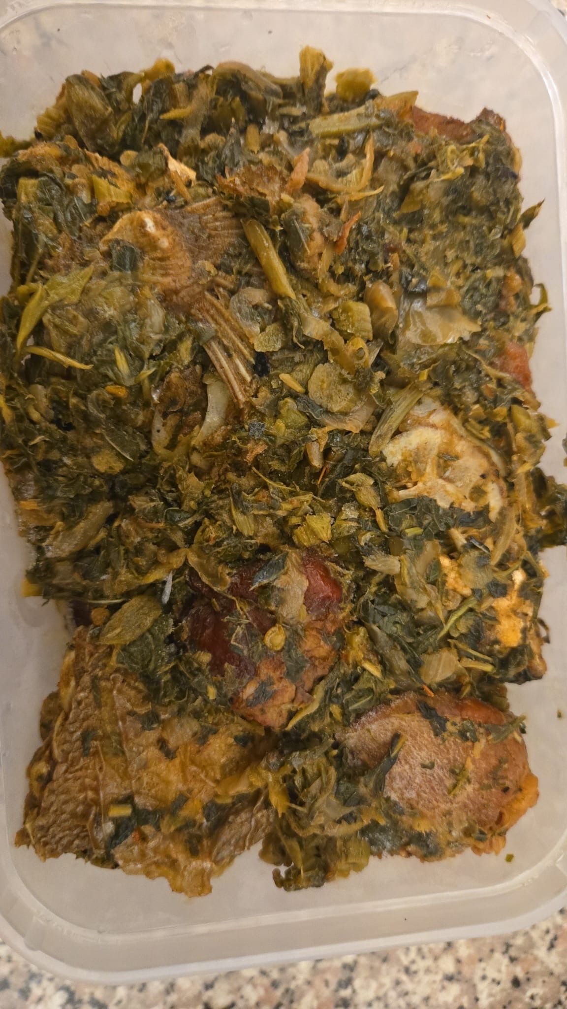 Stew Greens with Smoked Fish_0