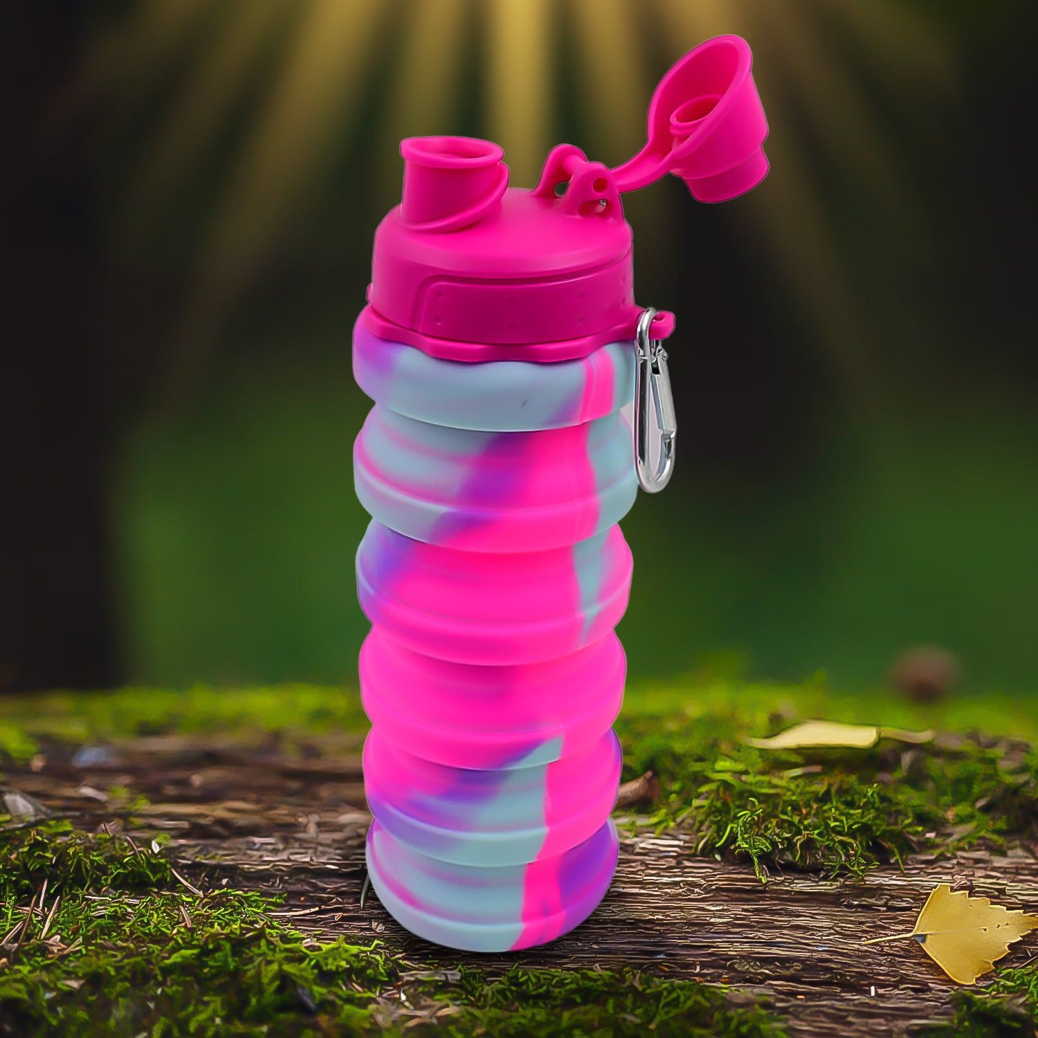 Foldable Water Bottle, Silicone Leak Proof Portable Sports Travel Water Bottle for Outdoor, Gym, Hiking (1 Pc / 24 cm Foldable / 500 ML)_1