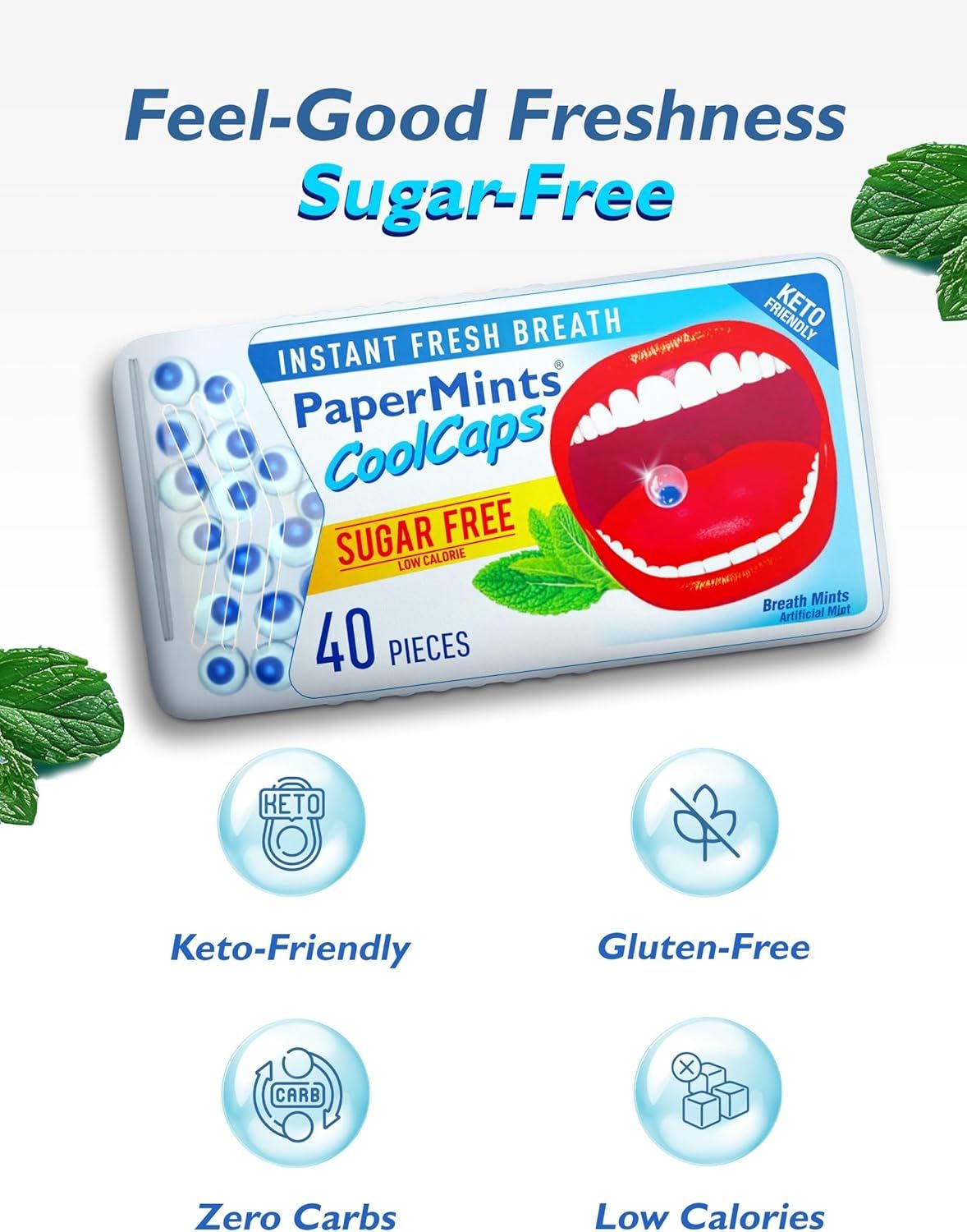 Dentalmate Papermints Mini Tins Microbreath Refreshers Sugar-free 40's_1