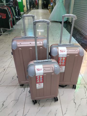 Suitcase 3pc Set (Rubber) - Brown_0