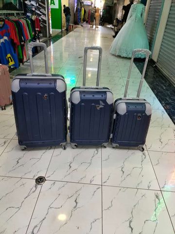 Suitcase 3pc Set (Rubber) - Dark Blue_0