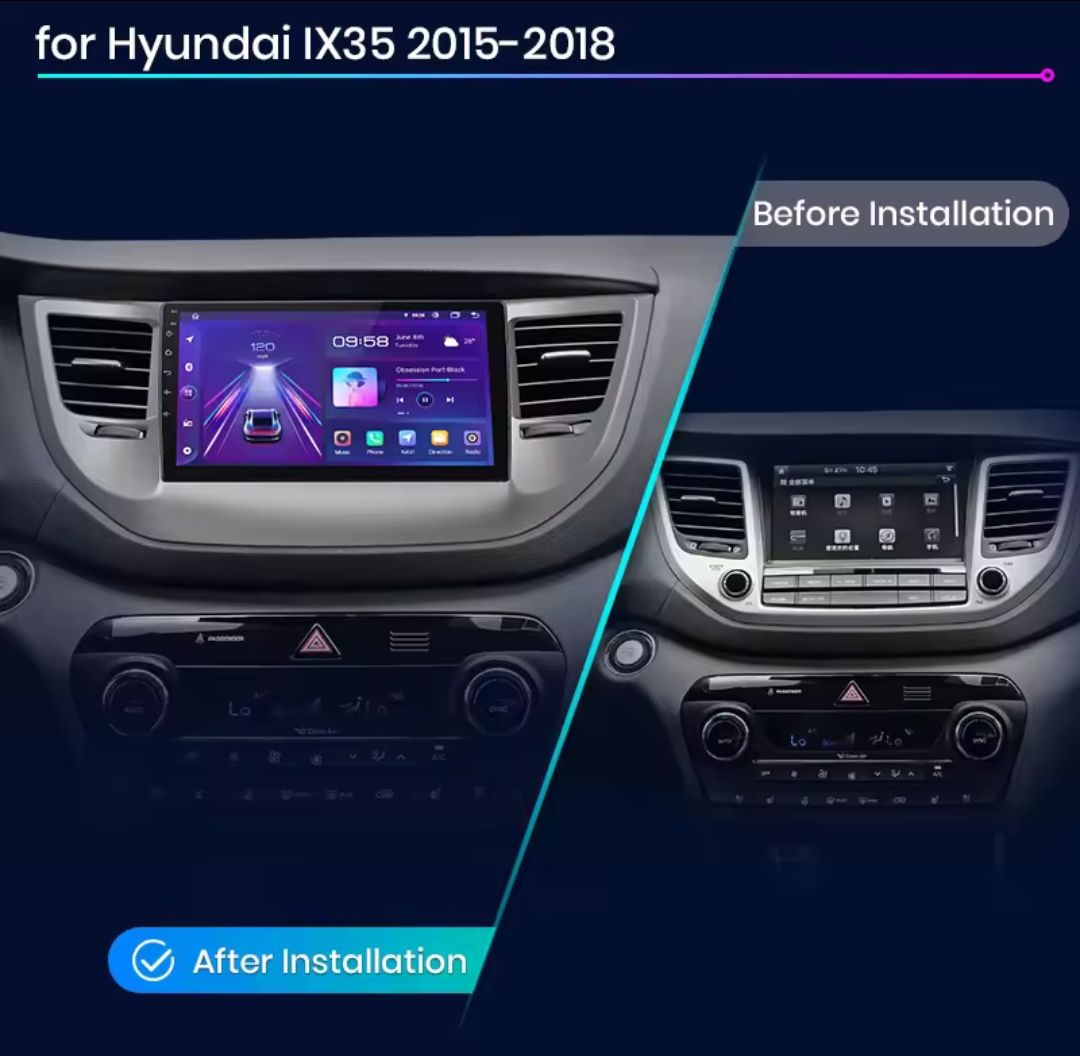 Rádio android 9" Hyundai Ix35/Tucson 2015-18 CARPLAY WIFI GPS_5