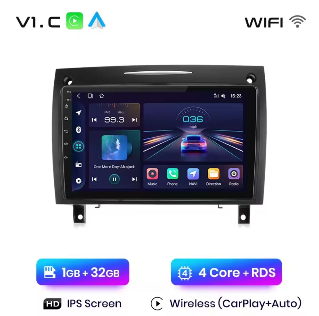 Rádio 9" Android Mercedes Benz R171 SLK 2004-11 Carplay GPS 1/32GB_0