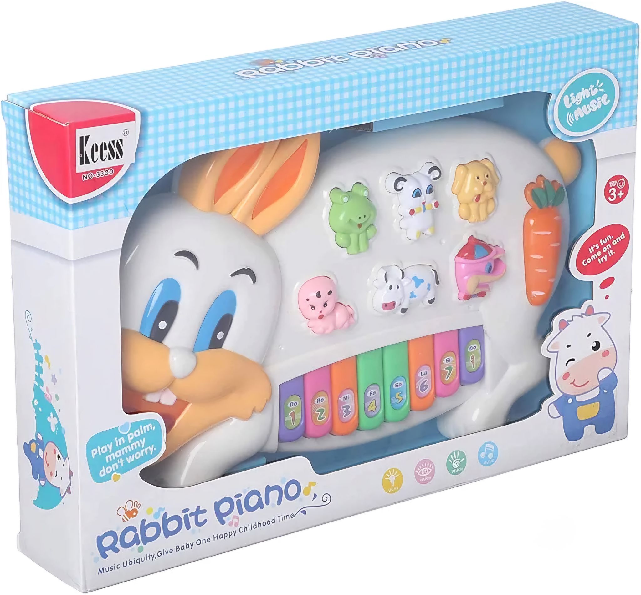 Piano petit lapin Keess pour enfants, multicolore_5