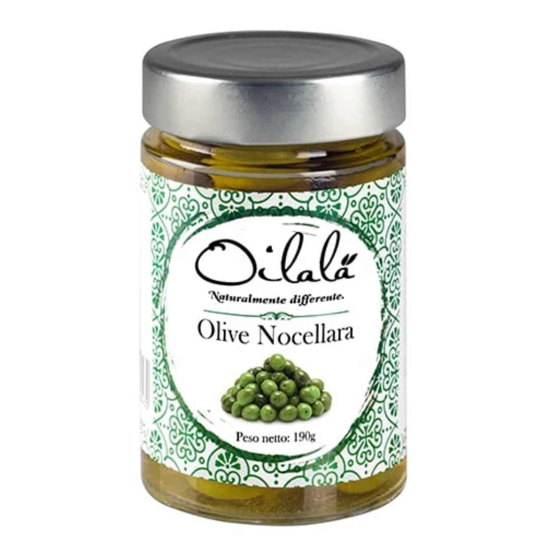 OILALÁ NOCELLARA OLIVES WHOLE 190g._0