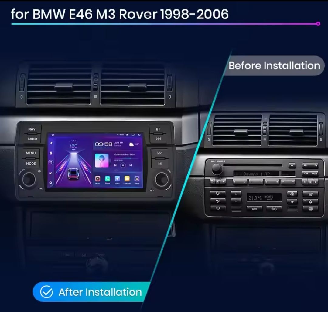 Rádio 7" BMW E46 Rover 75 MG Zt Android Auto Carplay GPS WiFi 2/32GB_1