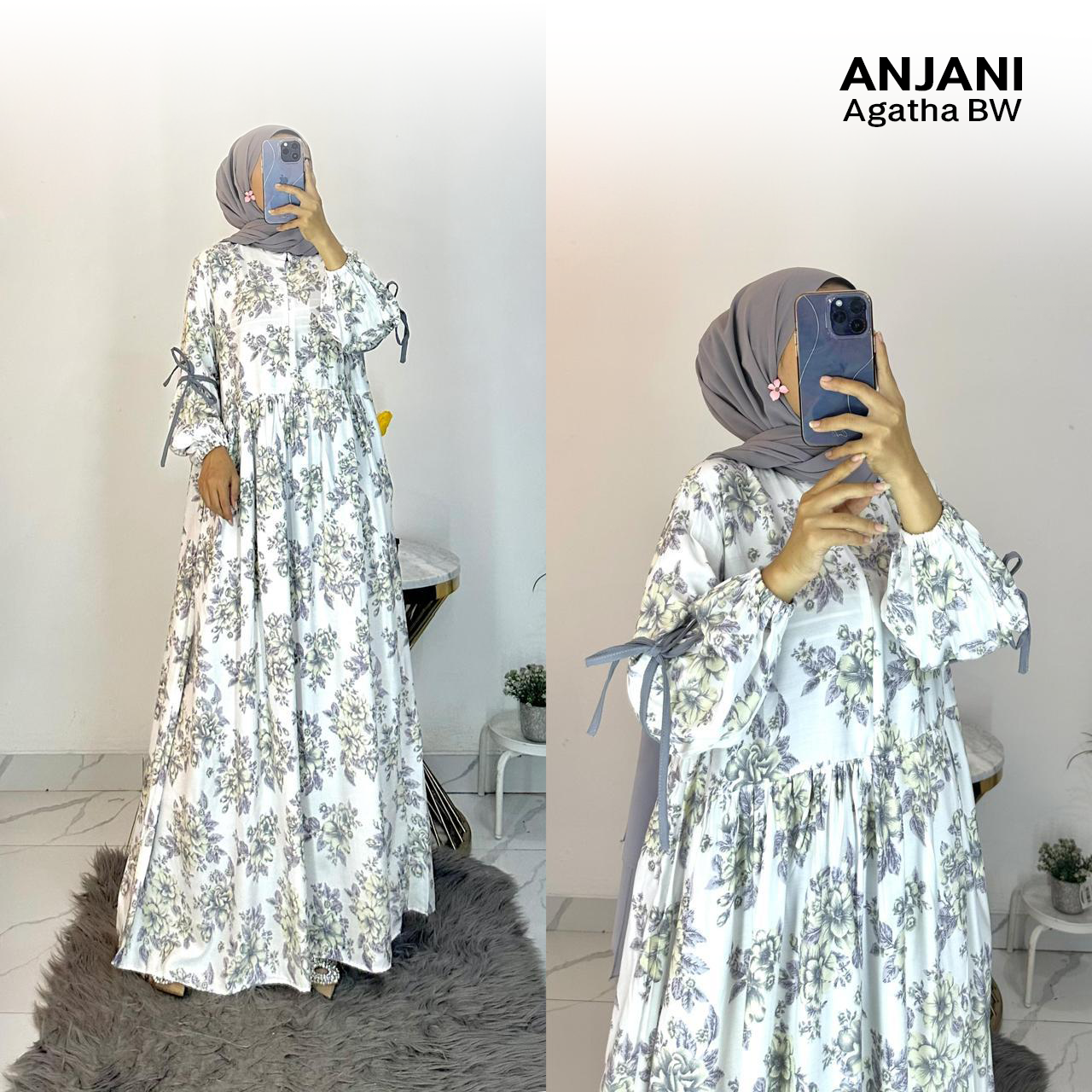 Dress Anjani Pita Rayon Diamond Set Hijab - All Size_1