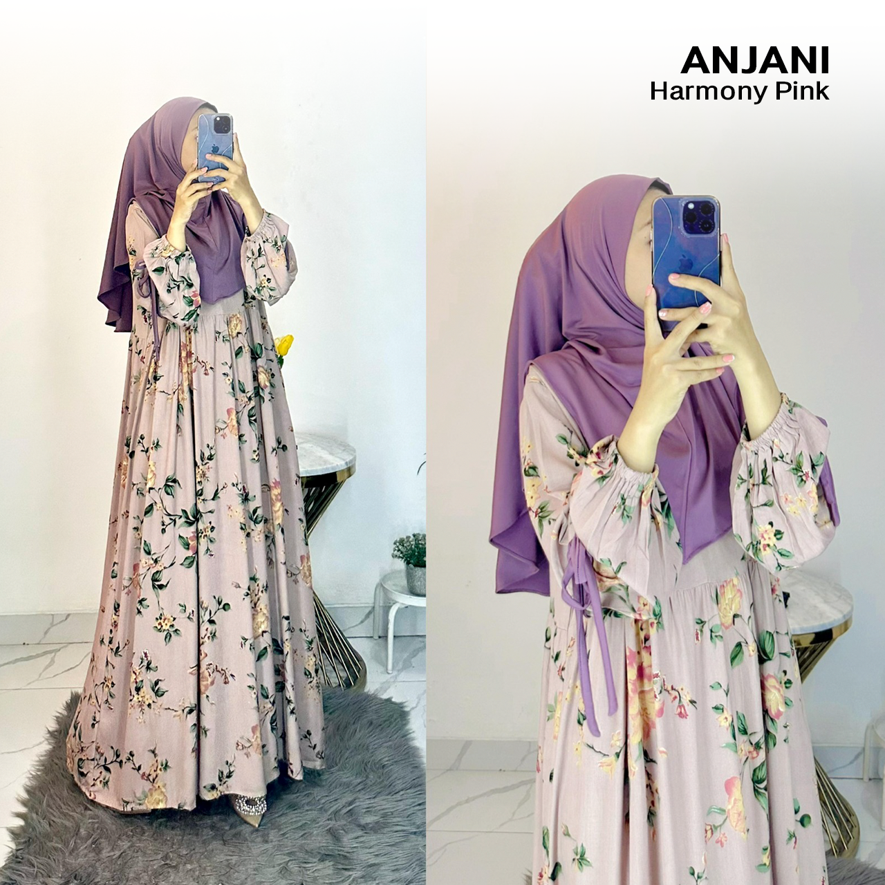 Dress Anjani Pita Rayon Diamond Set Hijab - All Size_13