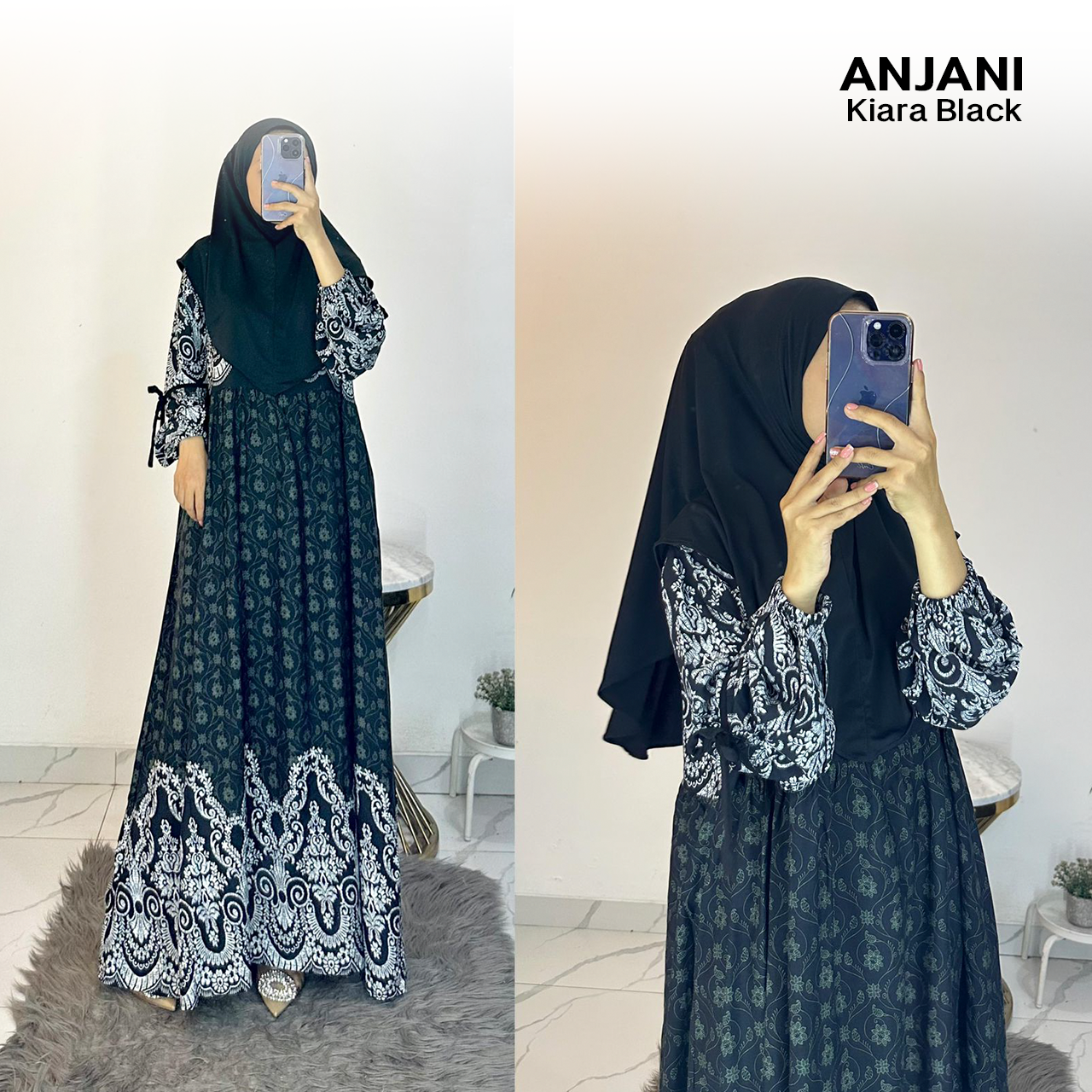 Dress Anjani Pita Rayon Diamond Set Hijab - All Size_16