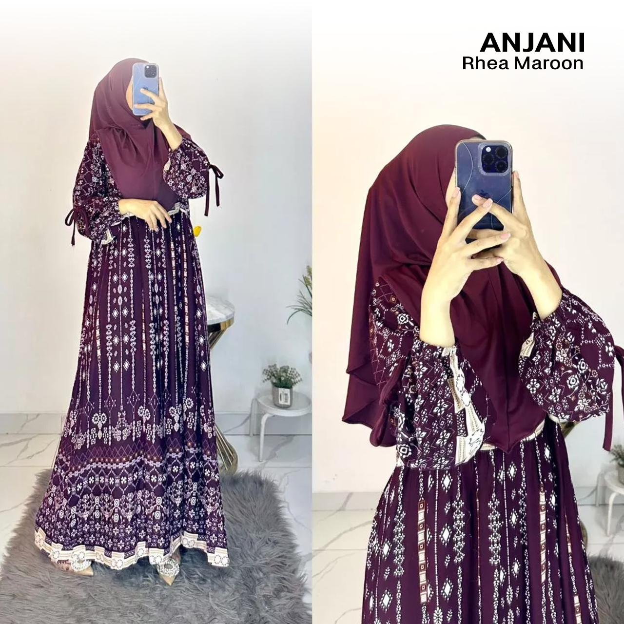 Dress Anjani Pita Rayon Diamond Set Hijab - All Size_24