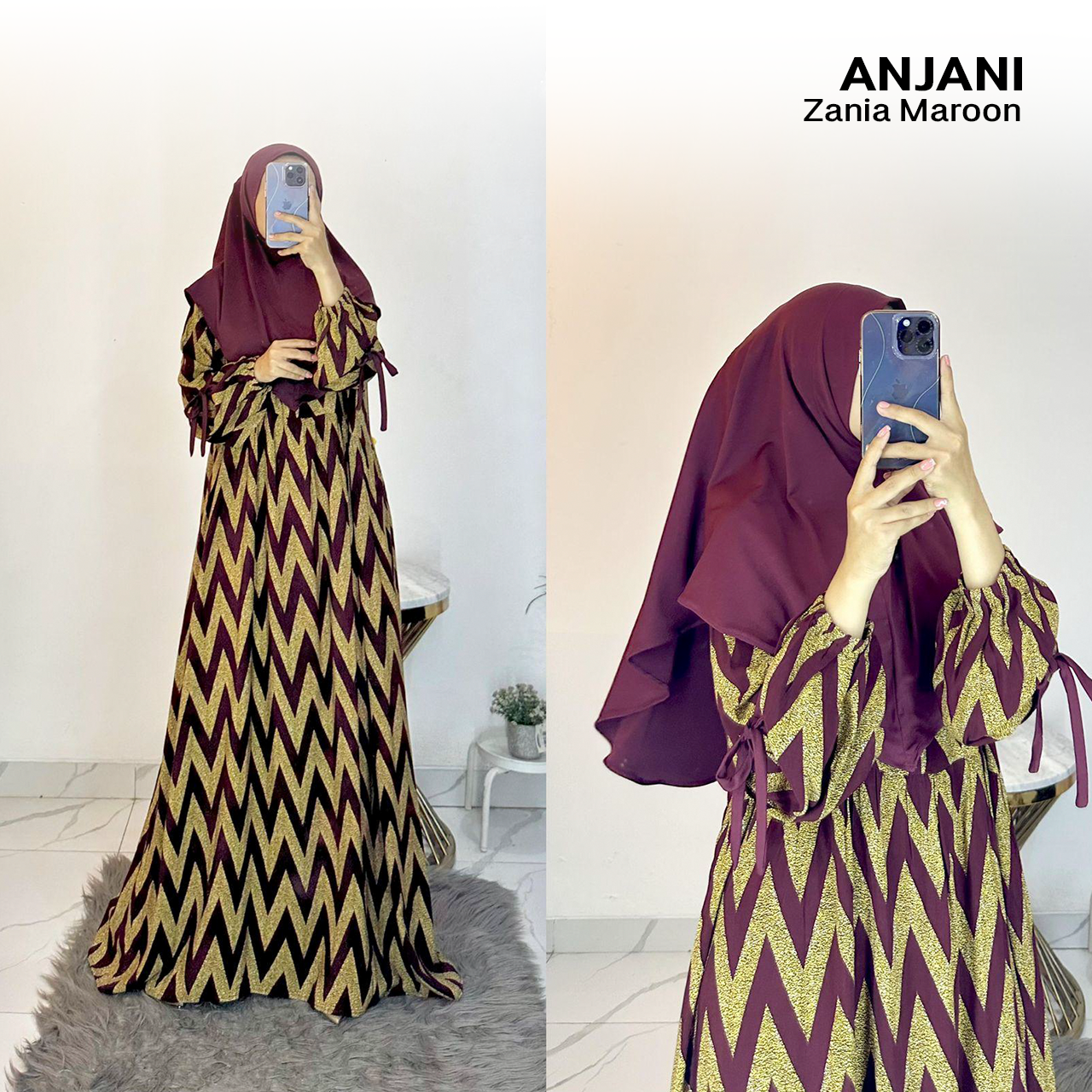 Dress Anjani Pita Rayon Diamond Set Hijab - All Size_34