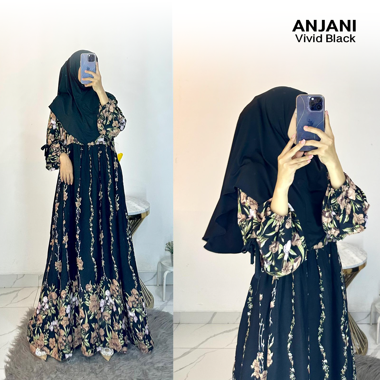 Dress Anjani Pita Rayon Diamond Set Hijab - All Size_29