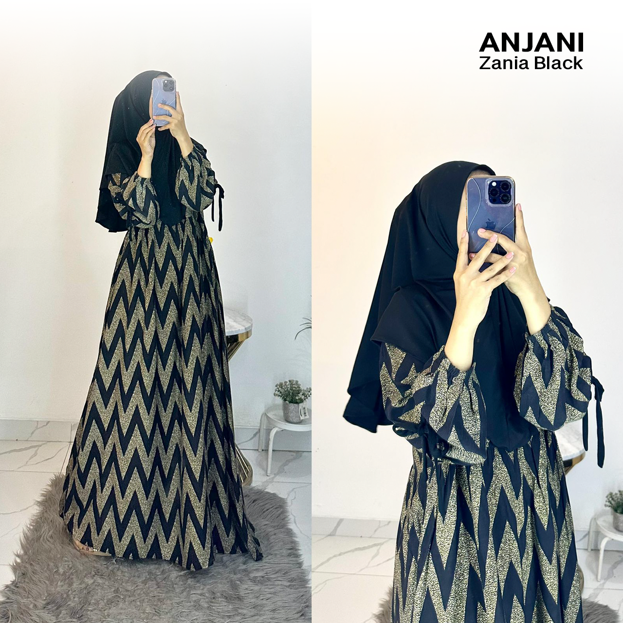 Dress Anjani Pita Rayon Diamond Set Hijab - All Size_33