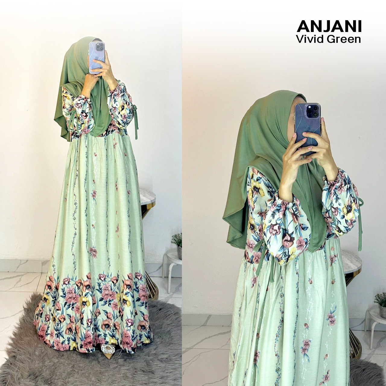 Dress Anjani Pita Rayon Diamond Set Hijab - All Size_31