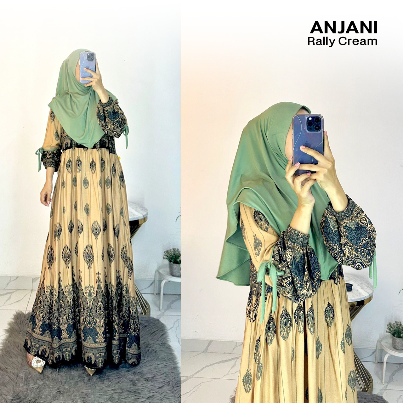 Dress Anjani Pita Rayon Diamond Set Hijab - All Size_35